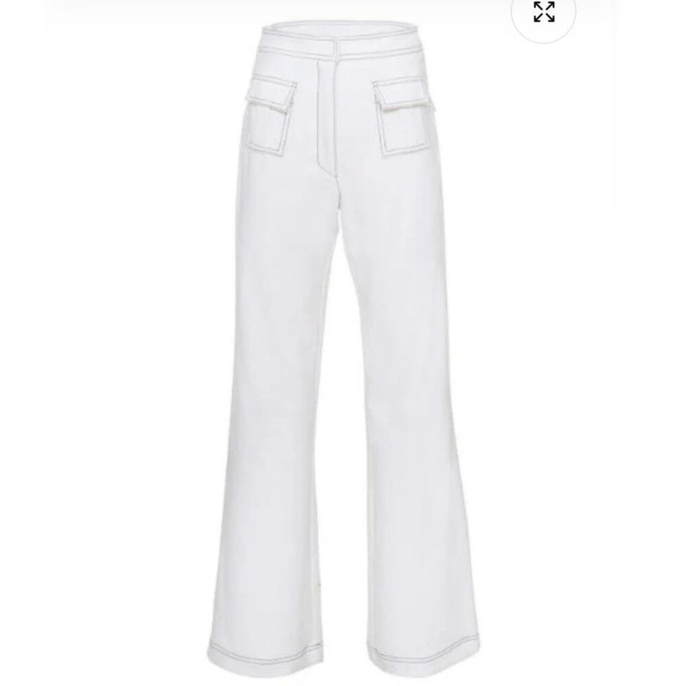 MARIA ISABEL CEPEDA Color Block Pants White/Red sz2 - Picture 1 of 10